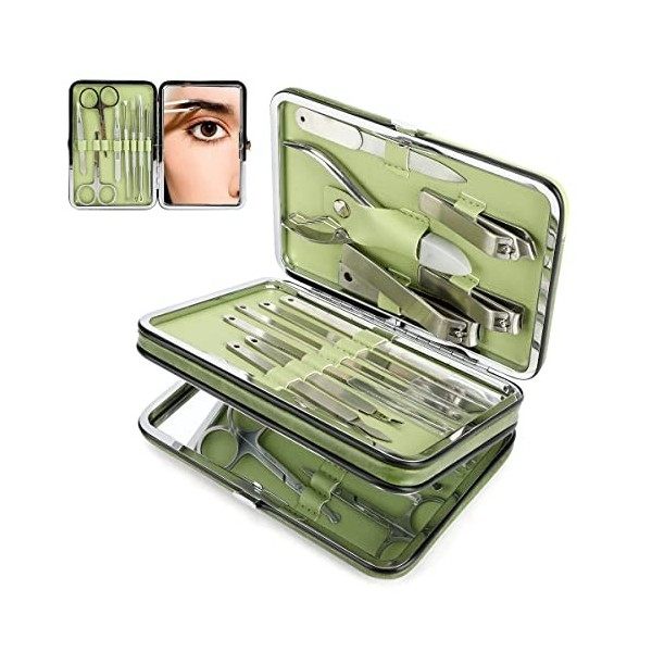 Ensemble de manucure, CestMall 21pcs Coupe-ongles Kit de pédicure Kit de manucure professionnel en acier inoxydable pour homm