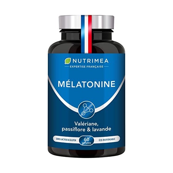 MELATONINE BIO 1,9 mg - Complexe Sommeil avec Valériane, Passiflore & Huile Essentielle de Lavande - Régule lHorloge Biologi