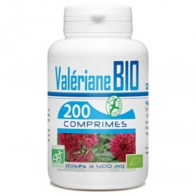 Valériane Bio AB 400mg - 200 Comprimés, Ingrédients pour 3 comprimés : Extrait sec de valériane racine bio : 1200 mg, talc