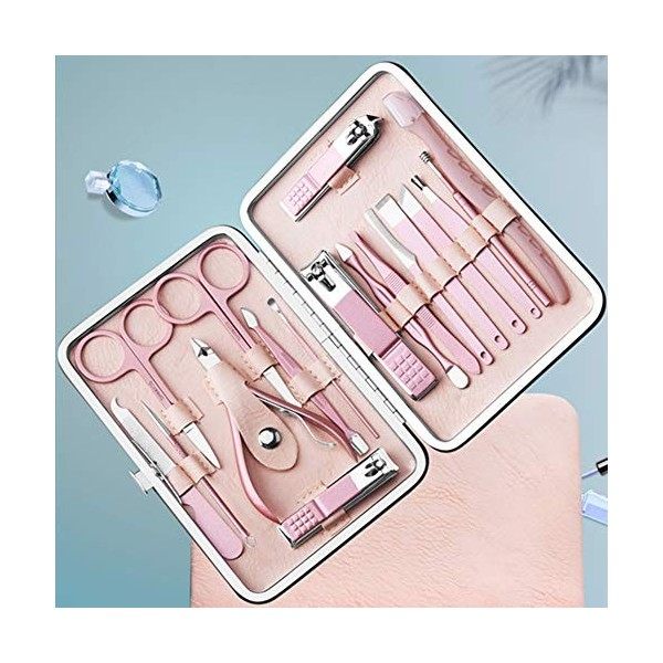 Manicure Set By Aoyuele Nail Clippers Set 18 in 1 Grooming Kit Stainless Steel Professional Pedicure Set,Nail Scissors,Nai.