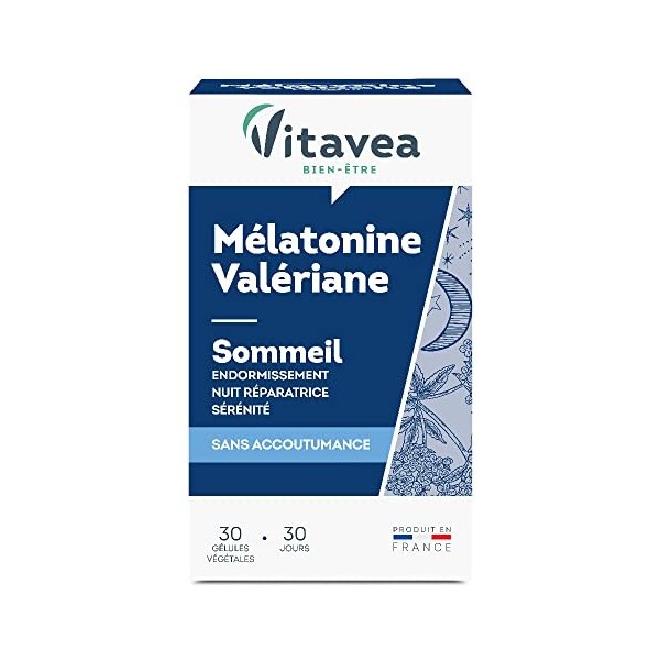 Vitavea - Mélatonine Valériane - Complément Alimentaire Sommeil Adu