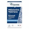 Vitavea - Mélatonine Valériane - Complément Alimentaire Sommeil Adulte - Endormissement Rapide, Nuit Réparatrice - Sans Accou