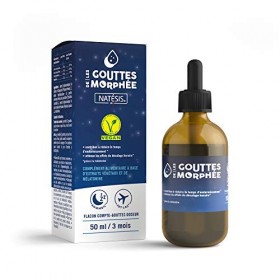 Mélatonine 1 mg & plantes – Action rapide 30 min – Endormissement sommeil jet lag – Gouttes de Morphée - formule concentrée u