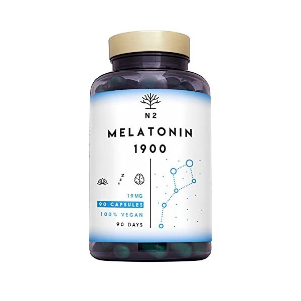 Melatonine 1,9 mg pour le Sommeil Adulte. Melatonine Fort avec Vita