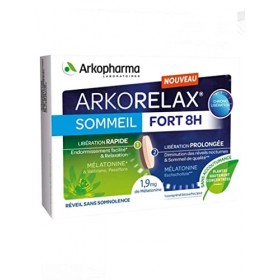 ARKORELAX SOMMEIL FORT 8 H - Chrono Libération - 1,9mg melatonine 5 extraits de plantes - 2 MOIS de TRAITEMENT - Lot de 60 Co