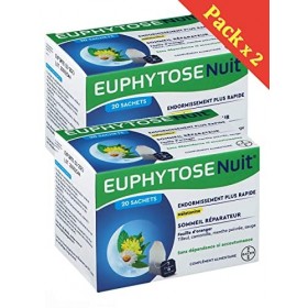 Euphytose nuit infusion Bayer - boite de 20 infusions - ENDORMISSEMENT PLUS RAPIDE & SOMMEIL REPARATEUR - Lot de 2 Boites de 