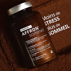 AdaptivLAB Ashwagandha Extrait Melatonine 1,9 mg Complément Alimentaire Gummies Sommeil Adulte Fabrique en France, Safran AFF