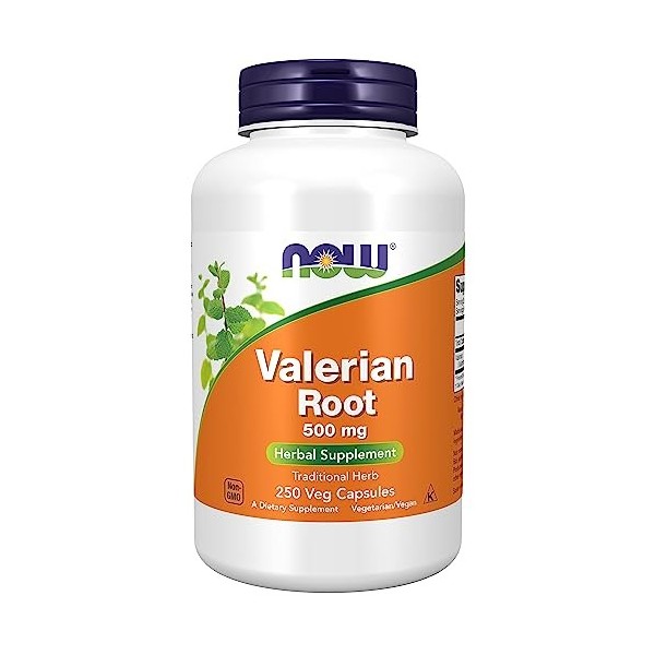 Now Foods, Valerian Root Racine de Valériane , 500 mg, 250 Capsules végétaliennes, Testé en Laboratoire, Sans Gluten, Sans S