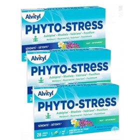 GOVital - PHYTO-STRESS 4 extraits de plantes - Aubépine Rhodiole Valériane Passiflore - Lot de 3 Boites de 28 Comprimés 3 