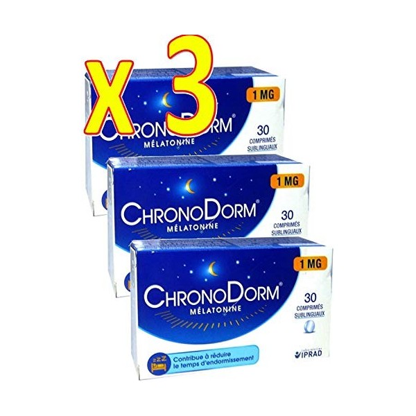 Chronodorm 1.0 mg Contribue à réduire le temps dendormissement - Lot de 3 Mois - 3 x 30 comp Sublinguaux