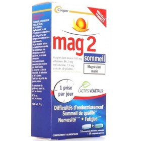 Mag 2 Sommeil Pack 1 Mois - NOUVELLE FORMULE - Difficultés dendormissement, nervosité, fatigue - Lot de 2 x 15 comp LP + 15