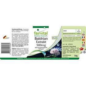 Fairvital | Valerian 500mg - set pour pendant 3 mois - VEGAN - dose élevée - 4 fois concentré 90 Capsules- extrait de racine 