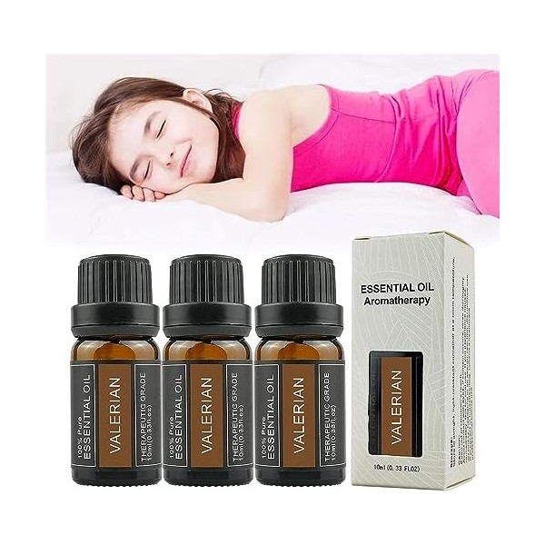 3Pcs Leise Valerian Essential Oil,Valerian Root Sleep Aid Essential Oil,Organic Valerian Essential Oil,Reduces Time to Fall A