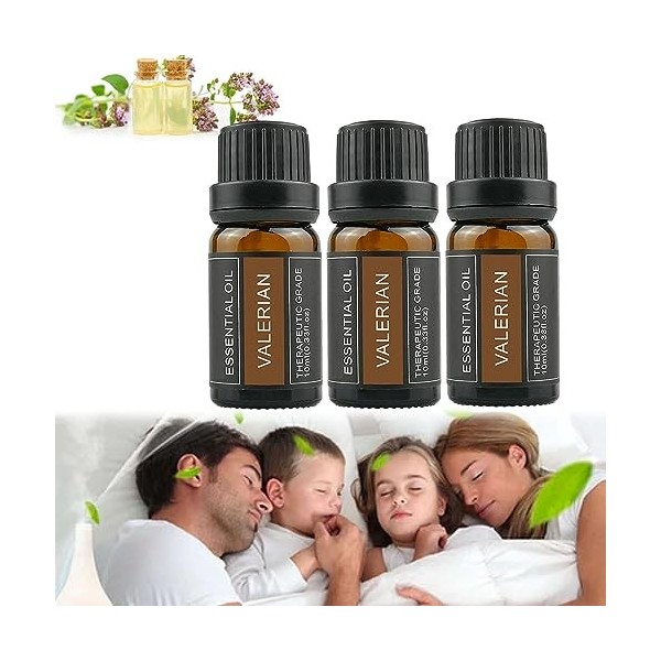 Leise Valerian Essential Oil, Valerian Root Essential Oil for Sleep, Pure Valerian Root Sleep Aid Oil 3Pcs 