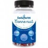 Complément Alimentaire Gummies Bonne Nuit Soluform - Mélatonine & Plantes - 100% Végan - Framboise - Favorise Endormissement 