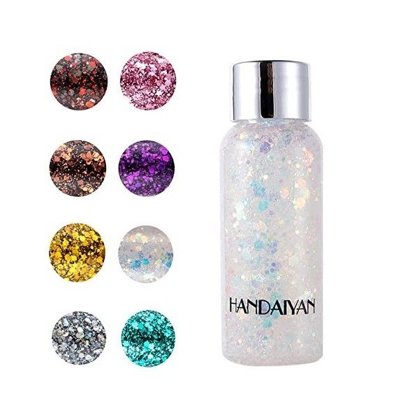 30g Body Glitter Gel Mermaid Sequins Chunky Sparkling Chunky Glitter Glitter Liquide Fard à Paupières Liquides pour Visage Ch