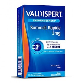 VALDISPERT - Endormissement - Sommeil Rapide 1 mg - Complément Alimentaire à base de Mélatonine - Libération rapide en 1 minu
