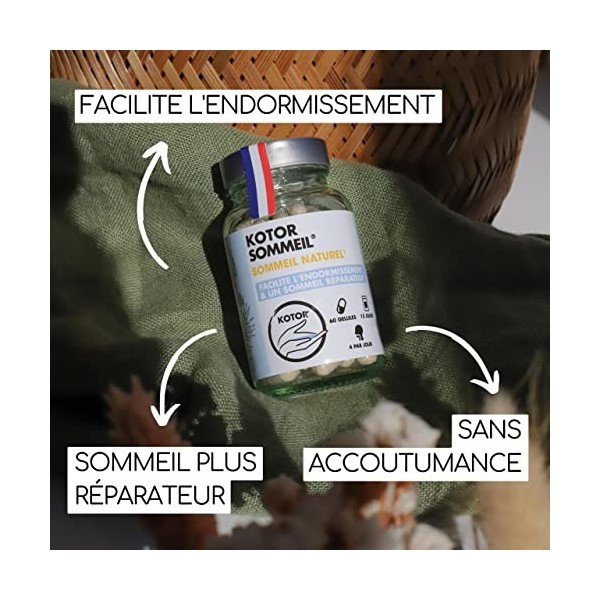 KOTOR SOMMEIL | Complément Alimentaire Naturel Anti Insomnie | Endormissement Rapide | Sommeil Réparateur | Mélisse + Valéria