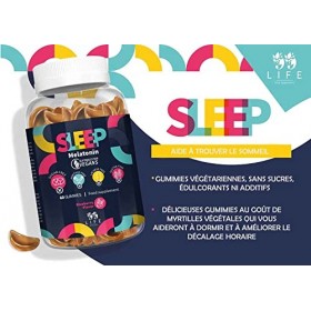 99 Life | Mélatonine Gummies 1 mg au lArôme de Myrtille | Sommeil Optimal avec des Extraits de Plantes de Camomille, Passifl