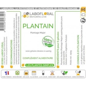 Plantain Labofloral 1000 gélules dosées à 240 mg - Complément alimentaire - Respiration, allergies - Fabriqué en France