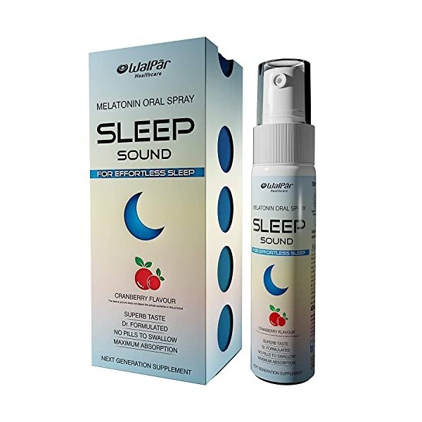 Verem WALPAR Sound Sleep Vaporisateur buccal à la mélatonine pour un sommeil sans effort Saveur canneberge 30 ml