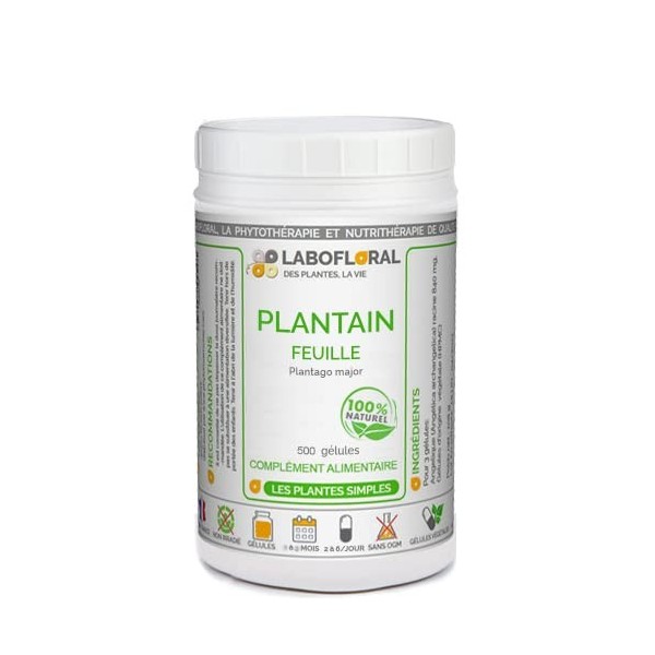 Plantain Labofloral 500 gélules dosées à 240 mg - Complément alimentaire - Respiration, allergies - Fabriqué en France