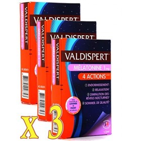 VALDISPERT - Mélatonine 1 mg - 4 ACTIONS: ENDORMISSEMENT RELAXATION DIMINUTION des REVEILS NOCTURNES SOMMEIL DE QUALITE