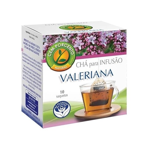 Cem Porcento - Valeriana/Valériane des collines ou Valériane à petites feuilles Valeriana officinalis L. - 8 x 10 sachets