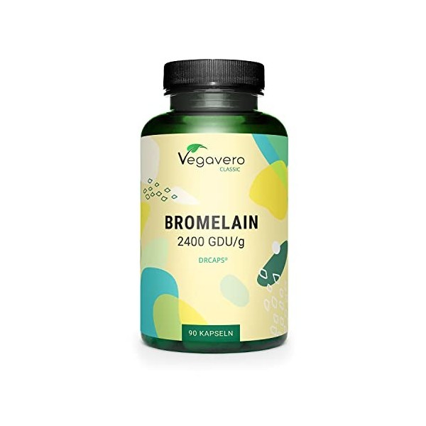Bromelaine Pure Vegavero® | Dosage Élevé : 4800 FIP | SANS ADDITIFS | Enzymes Digestives | Digestion difficile | Gélules gast