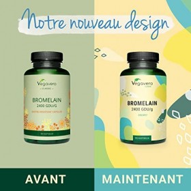 Bromelaine Pure Vegavero® | Dosage Élevé : 4800 FIP | SANS ADDITIFS | Enzymes Digestives | Digestion difficile | Gélules gast