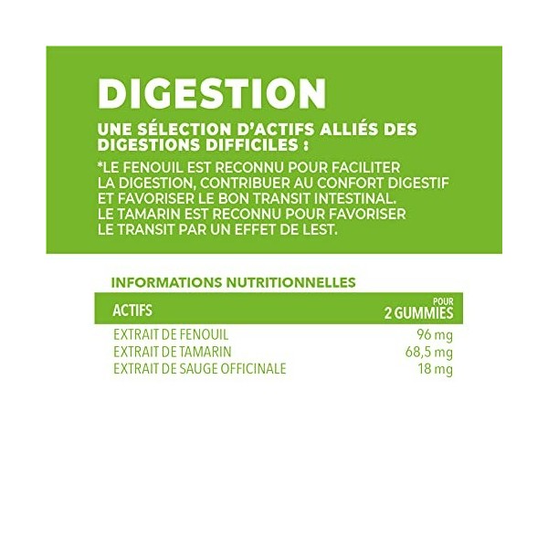 Complément Alimentaire Digestion-Gummies Digestion facilitant la digestion et améliore le transit- Fenouil-60 gommes de fruit