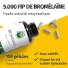 Bromelaïne | 150 Capsules | Haute Dose | Vegan | Activité enzymatique élevée: 5000 FIP | 2500 GDU par capsule | GREEN NATURAL