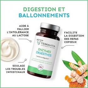 ENZYMES Digestives | Lactase + Complexe Digezyme® Breveté + Curcuma | Intolérance au Lactose, Digestion Difficile et Ballonne
