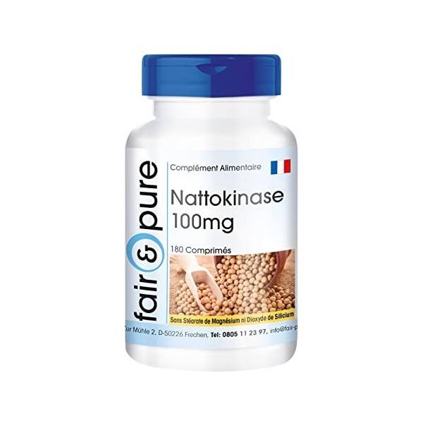 Fair & Pure® - Nattokinase 100mg - hautement dosé - vegan - 180 comprimés