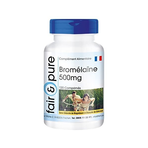Fair & Pure® - Bromélaïne 500mg - dosage élevé - enzyme ananas - végan - 120 comprimés