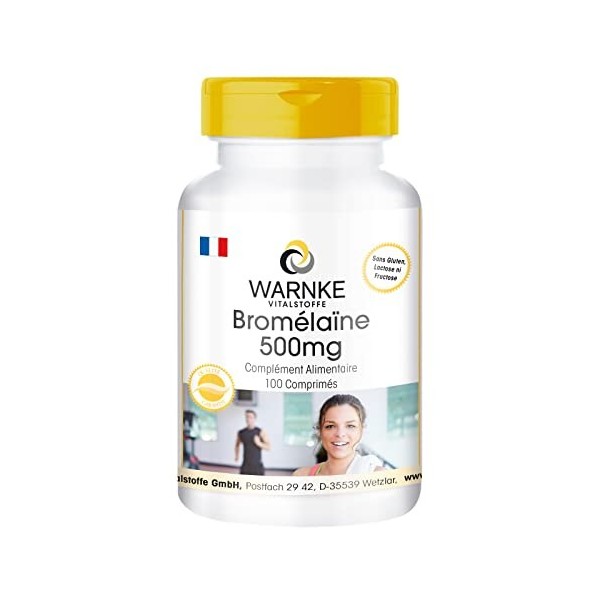 Bromelaine 500 mg - 1200 F.I.P - 100 comprimés - Vegan - Enzyme naturelle dananas | Warnke Vitalstoffe