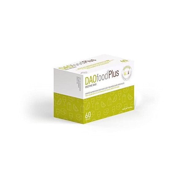 DAOfood Plus - Gestion de la Carence en DAO - 60 Capsules EFICAPS avec Comprimés Gastro-résistants - Enzyme DAO, Quercétine e