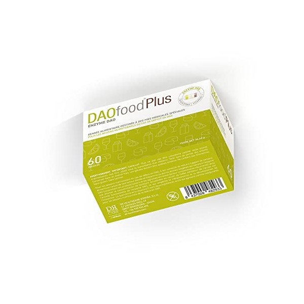 DAOfood Plus - Gestion de la Carence en DAO - 60 Capsules EFICAPS avec Comprimés Gastro-résistants - Enzyme DAO, Quercétine e