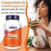 Now Foods, TMG Trimethylglycine , 1.000 mg, 100 Comprimés végétaliens, Testé en Laboratoire, Haute Dose, Bétaïne, Sans Glute