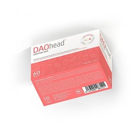 DAOhead - Gestion de la Migraine Causée par Déficit du DAO/Intolérance à lhistamine - 60 Capsules EFICAPS avec Comprimés Gas