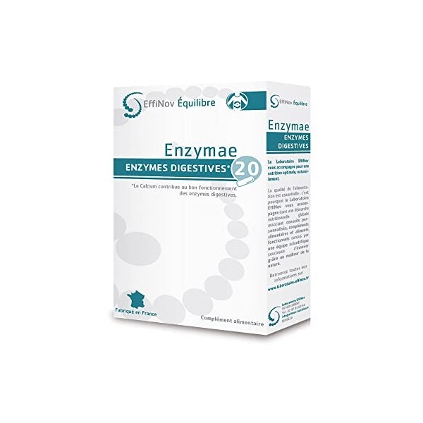 ENZYMAE – COMPLÉMENT ALIMENTAIRE DIGESTION ENZYMES – Améliore le système digestif – Intolérance au Lactose et/ou Gluten – Mad