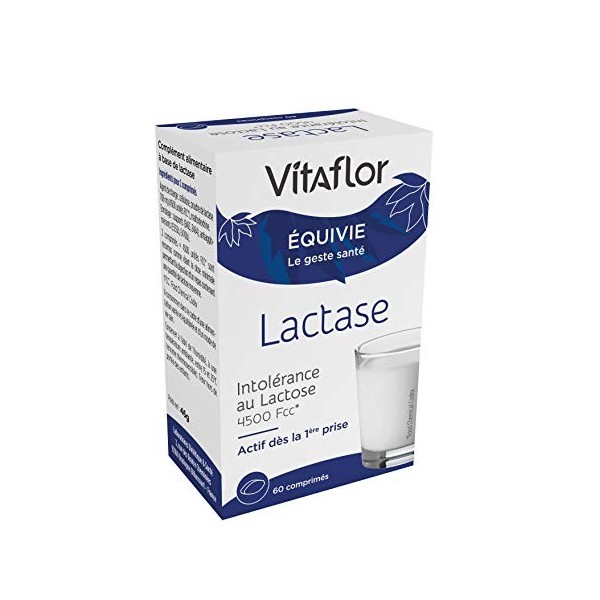 LACTASE 60 Comprimés | Intolérance au Lactose et Digestion difficile | Transforme le lactose en glucose et galactose qui sont