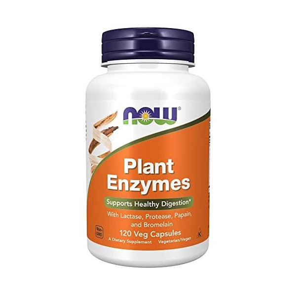 Now Foods, Plant Enzymes, 120 Capsules végétaliennes, Testé en Laboratoire, à Base de Plantes, Sans Gluten, Sans Soja, Végéta