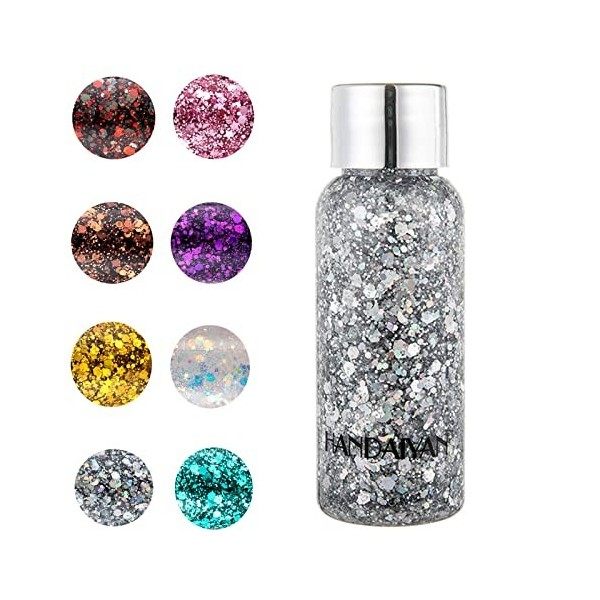 30g Body Glitter Gel Mermaid Sequins Chunky Sparkling Chunky Glitter Glitter Liquide Fard à Paupières Liquides pour Visage Ch