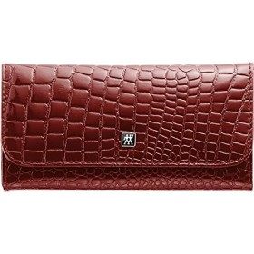 ZWILLING Kit de manucure pédicure avec ciseaux à ongles en acier inoxydable, cuir de vachette, édition croco, 5 pièces, rouge