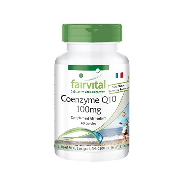 Fairvital | Co-enzyme Q10 100mg - 2 mois - VEGAN - Fortement dosé - 60 capsules - ubiquinone