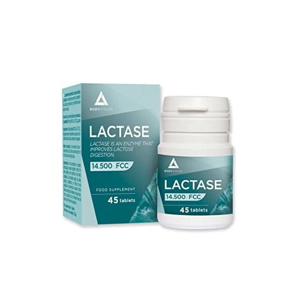 Bodyathlon – Comprimés de Lactase 14500 ALU – Traitement enzyme Lactase 145mg – Qualité garantie - améliore la digestion chez
