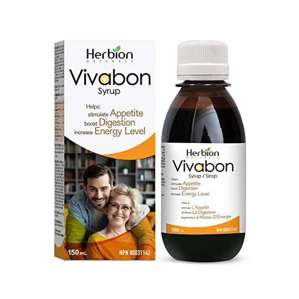 Herbion Naturals Vivabon Digestive & Nutritive Tonic, pour adultes, arôme litchi, sirop, 150 mL