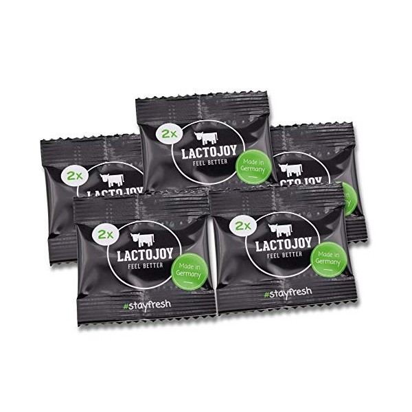 LactoJoy I Combat lIntolérance au Lactose I 5 Sachets de 2 comprimés Dose Extra-Forte 14 500 FCC I Favorise la Digestion d