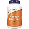 Now Foods, Chewable Papaya Enzyme Enzyme de Papaye à Mâcher , 500mg, 360 Comprimés à Mâcher, Testé en Laboratoire, Sans Soja